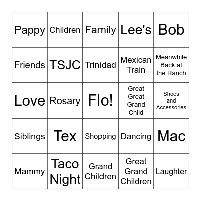 90th Birthday FLINGO Bingo Card