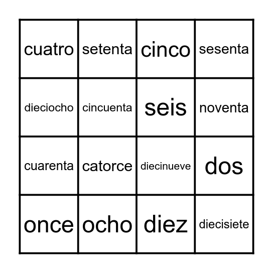 Lotería Bingo Card
