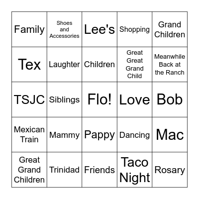 90th Birthday FLINGO Bingo Card
