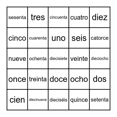 Lotería Bingo Card