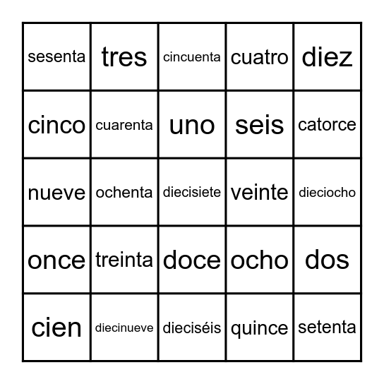 Lotería Bingo Card