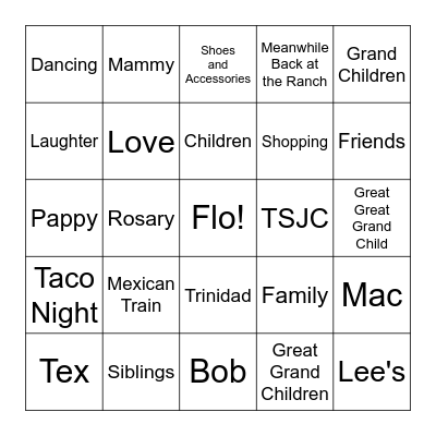 90th Birthday FLINGO Bingo Card