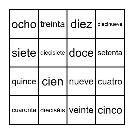 Lotería Bingo Card
