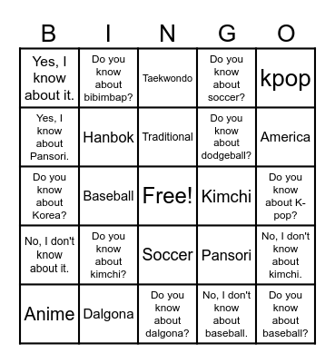 I KNOW ABOUT IT Bingo Card