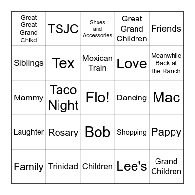 90th Birthday FLINGO Bingo Card
