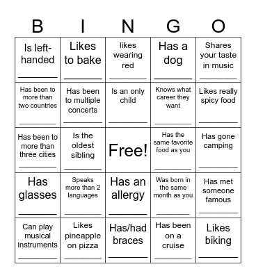 Icebreaker Bingo: Find Someone Who Bingo Card
