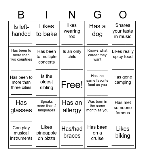 Icebreaker Bingo: Find Someone Who Bingo Card