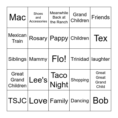 90th Birthday FLINGO Bingo Card