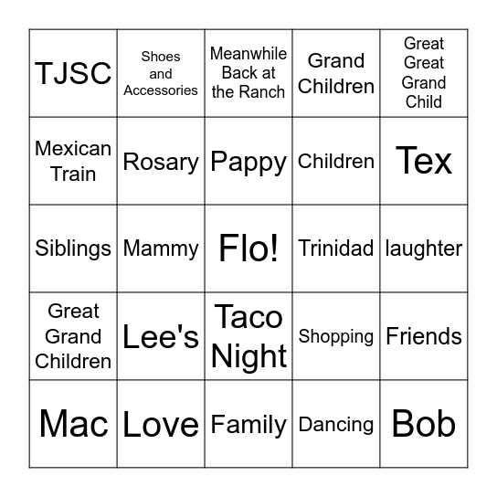 90th Birthday FLINGO Bingo Card