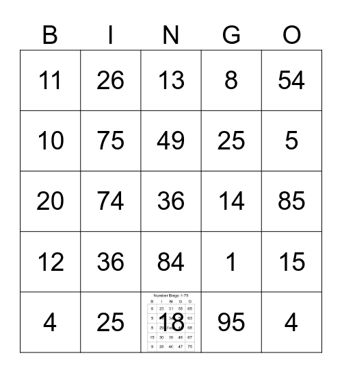 BINGO GAMES Bingo Card