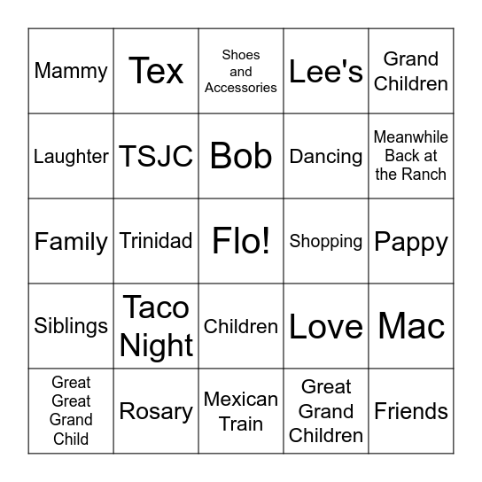 90th Birthday FLINGO Bingo Card