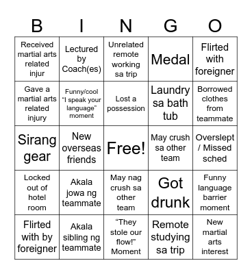 IMAC BINGO Card