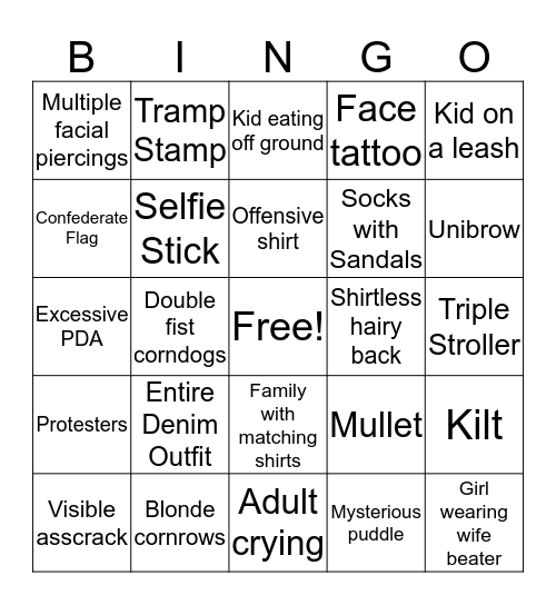 2016 Iowa State Fair Bingo Card