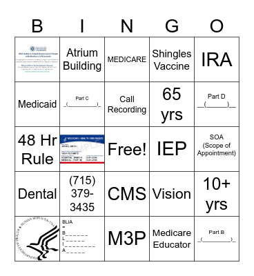 Medicare BINGO Card