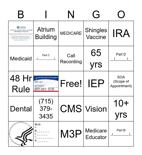 Medicare BINGO Card