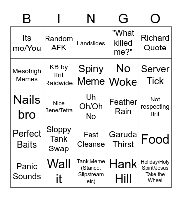 UWU Bingo Card