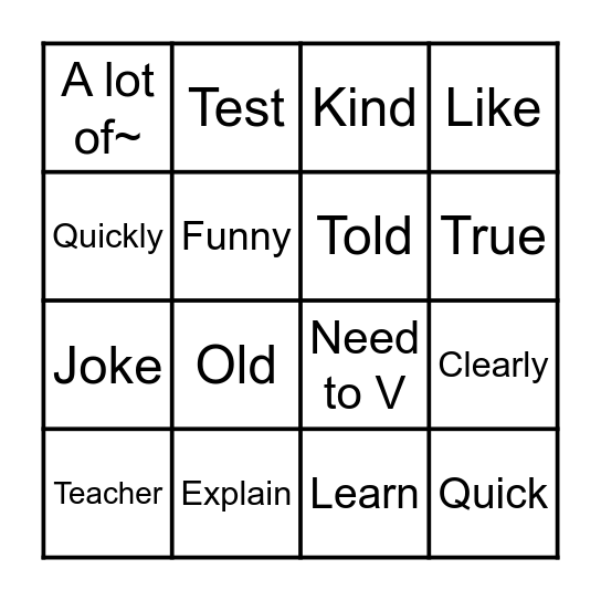 Unit 4 Lesson 2 Bingo Card