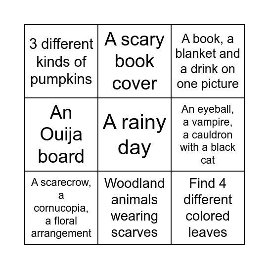 Fall Bingo Card