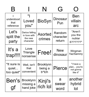 Chaos Theory Season 2 Bingo Card