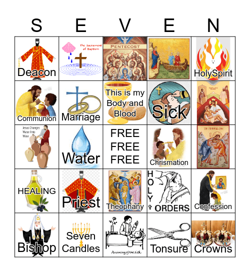 Orthodox Seven Sacraments Bingo Card