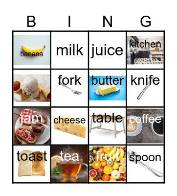 Everyday food Bingo Card