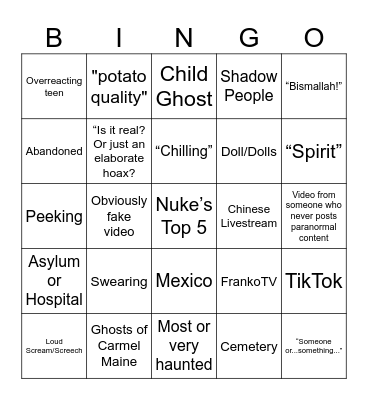 Nuke’s Top 5 Bingo Card