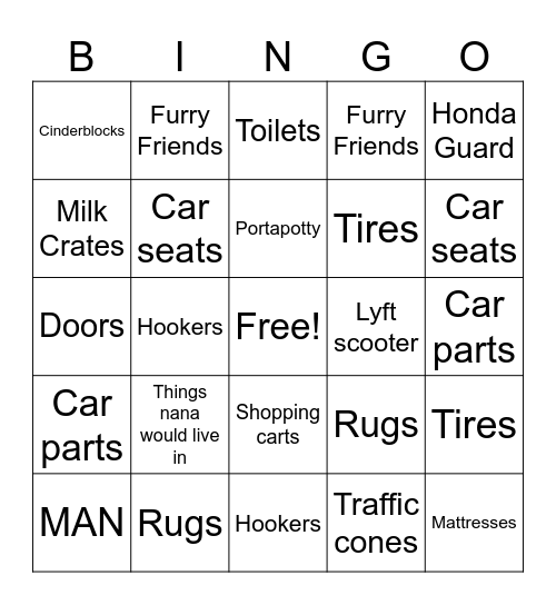Alleyway Bingo Card