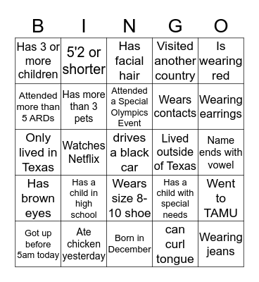 Purposeful Bingo Card