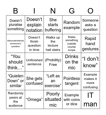 Deblingo Bingo Card