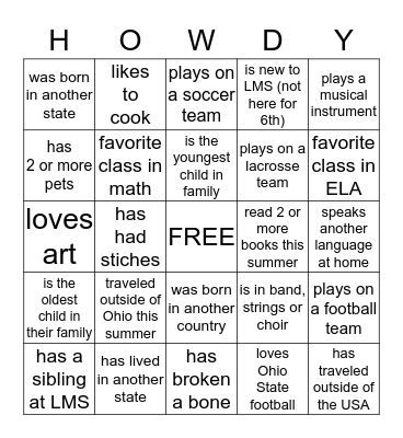 FIND SOMEONE WHO... Bingo Card