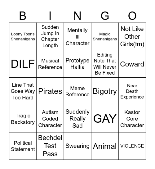 Winged Ones Bingo Card