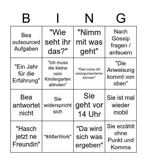 Bullshit Bingo Card