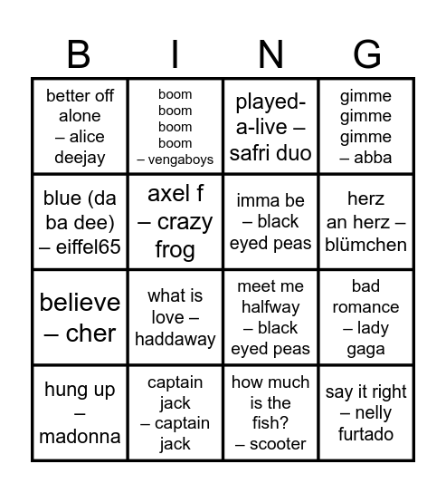 Blingo Bingo Card