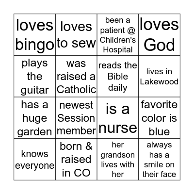 Golden Pres Picnic Bingo Card