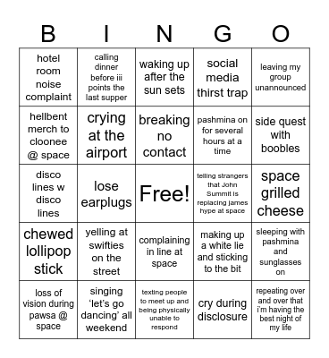 Cristian’s iii points bingo Card