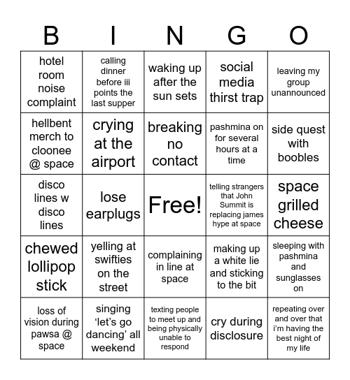 Cristian’s iii points bingo Card