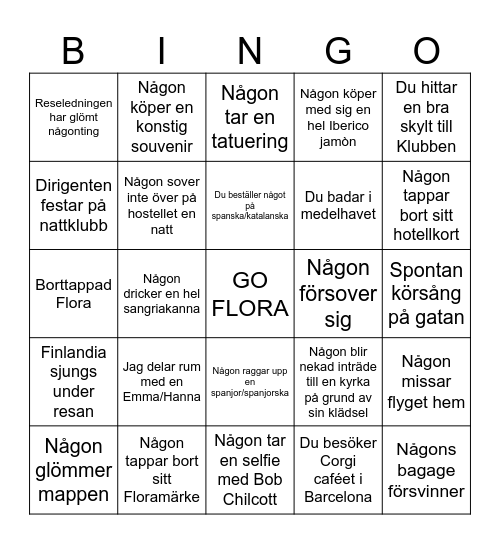 Turnébingo - Las Floras Bingo Card