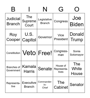 Government Bingo Card
