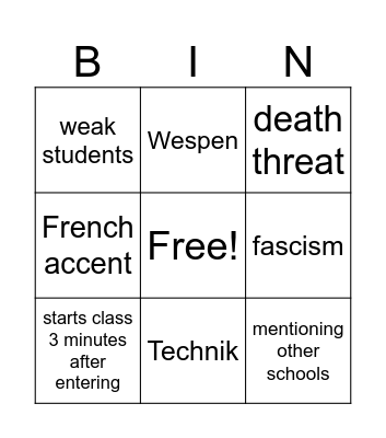 Yepgo Bingo Card