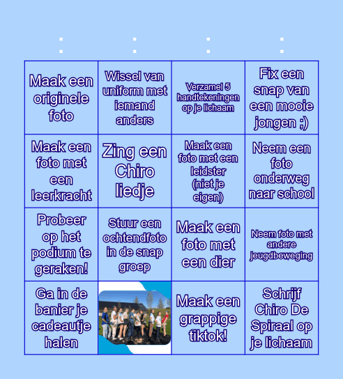 TIPTIENS dag van de jeugdbeweging! Bingo Card