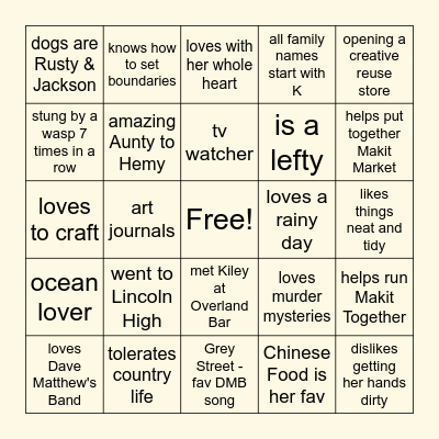 We LOVE Kashoan! Bingo Card