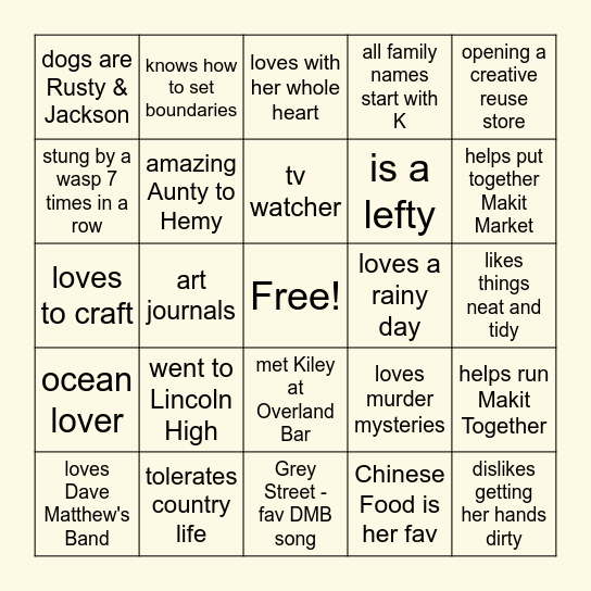 We LOVE Kashoan! Bingo Card