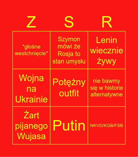 Szczesio Bingo Card