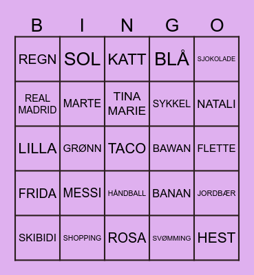 BINGO Card