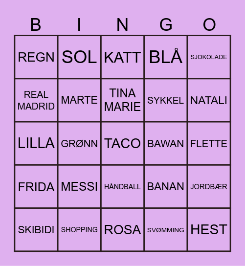 BINGO Card