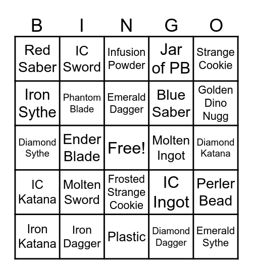 Moddingo Bingo Card