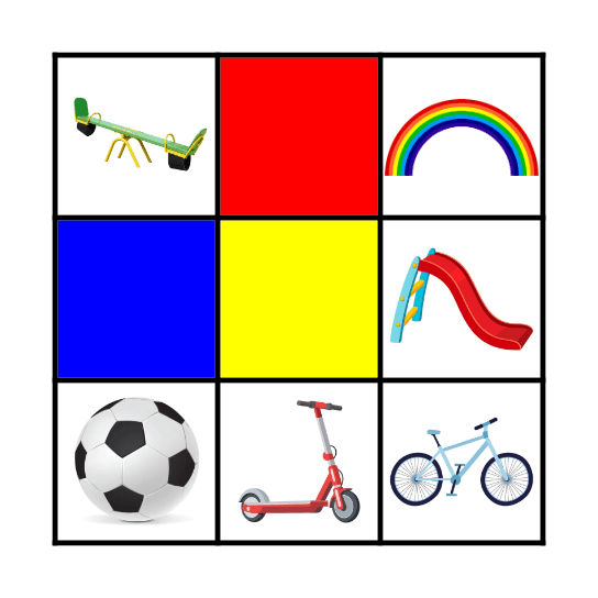 PLAYGROUND, COLOURS Bingo Card