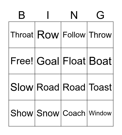 Weekly Words Bingo Card