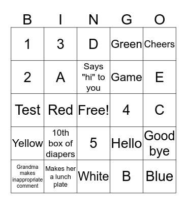 Test  Bingo Card