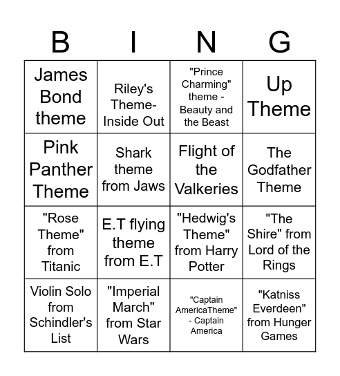 Leitmotif Bingo! Bingo Card